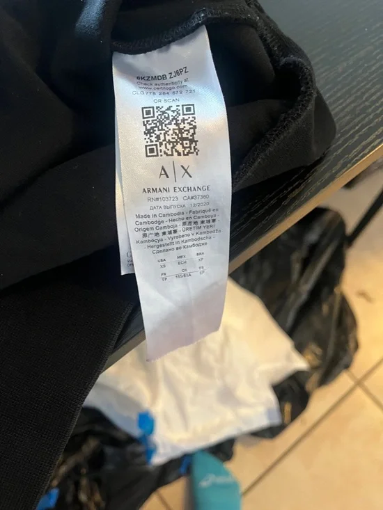 Armani Exchange Black Crewneck with Gold A|X Logo - Picture 5 of 5